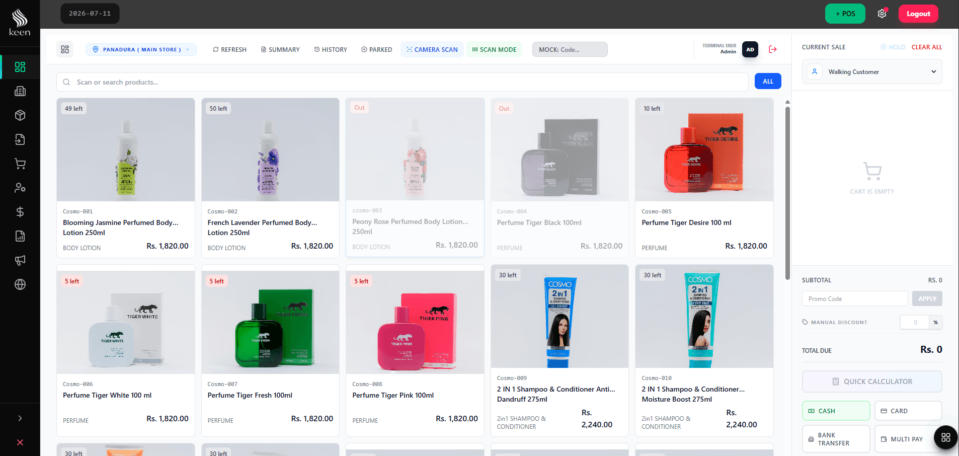 keen Cosmetics Retail ERP and Web